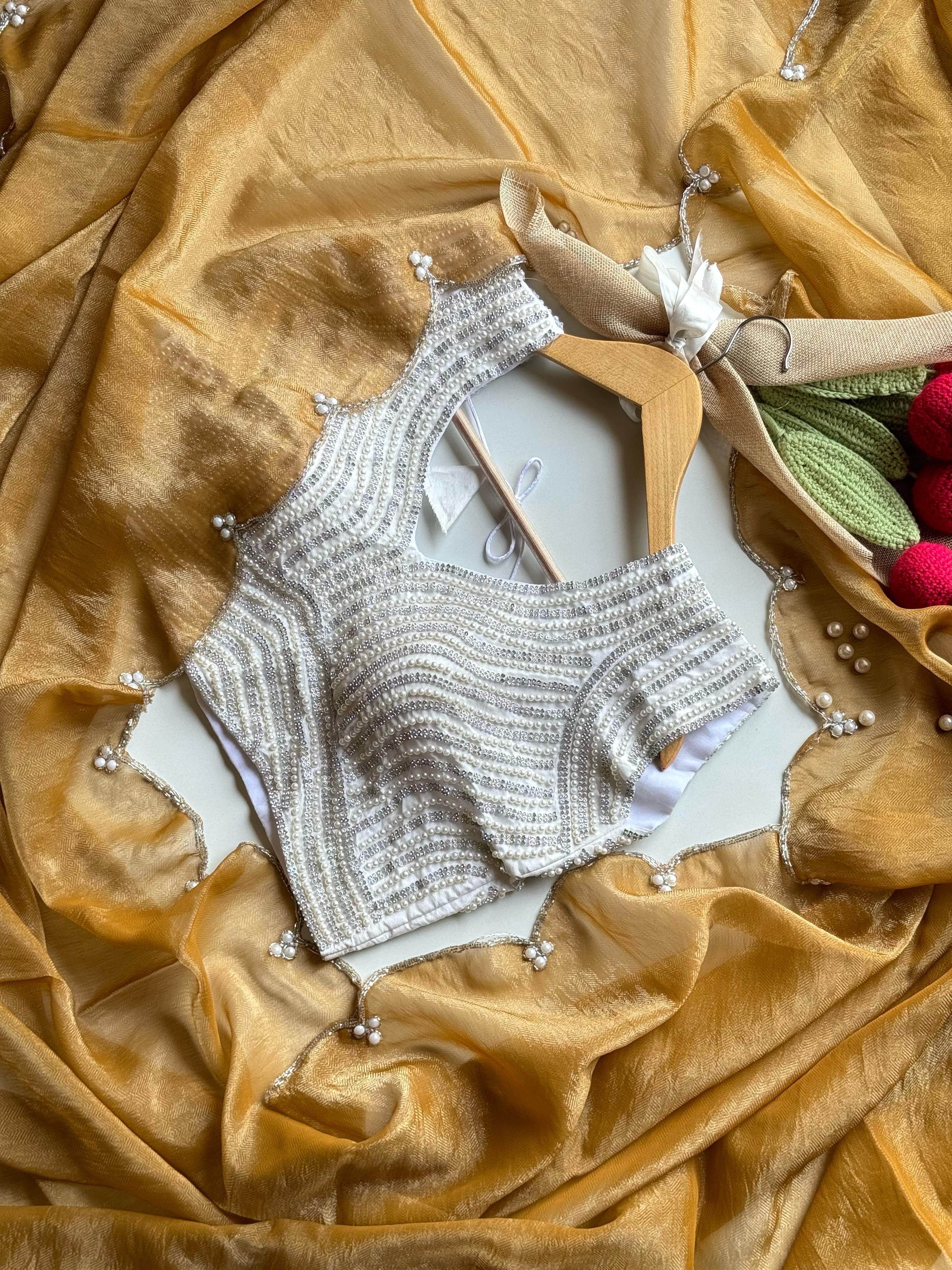 Stars on Mustard Saree