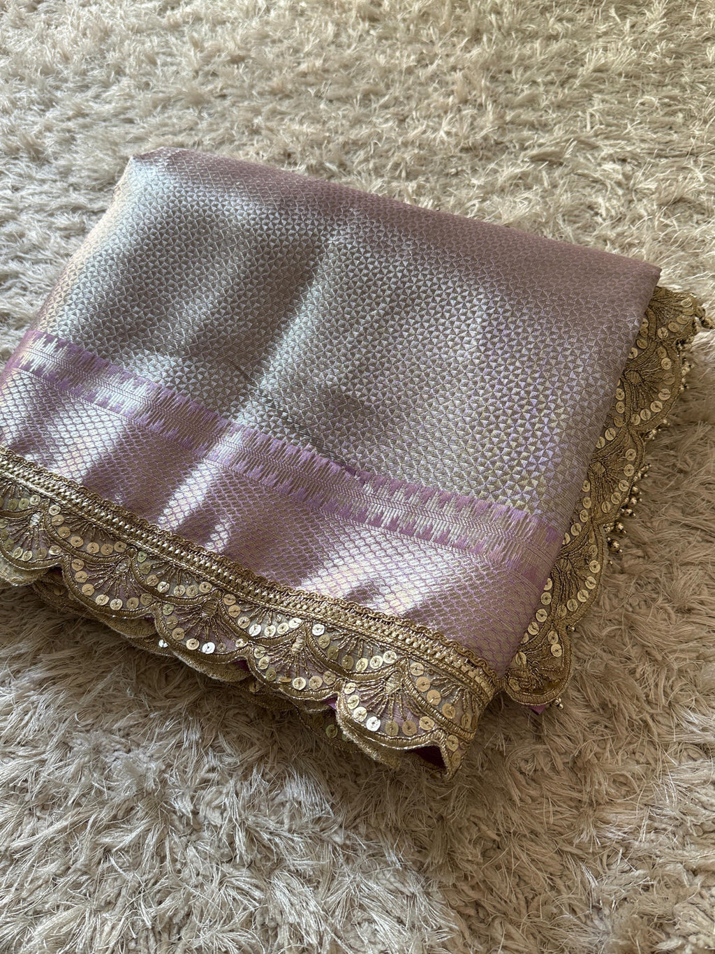 Dil Lavender Banarasi Silk Saree