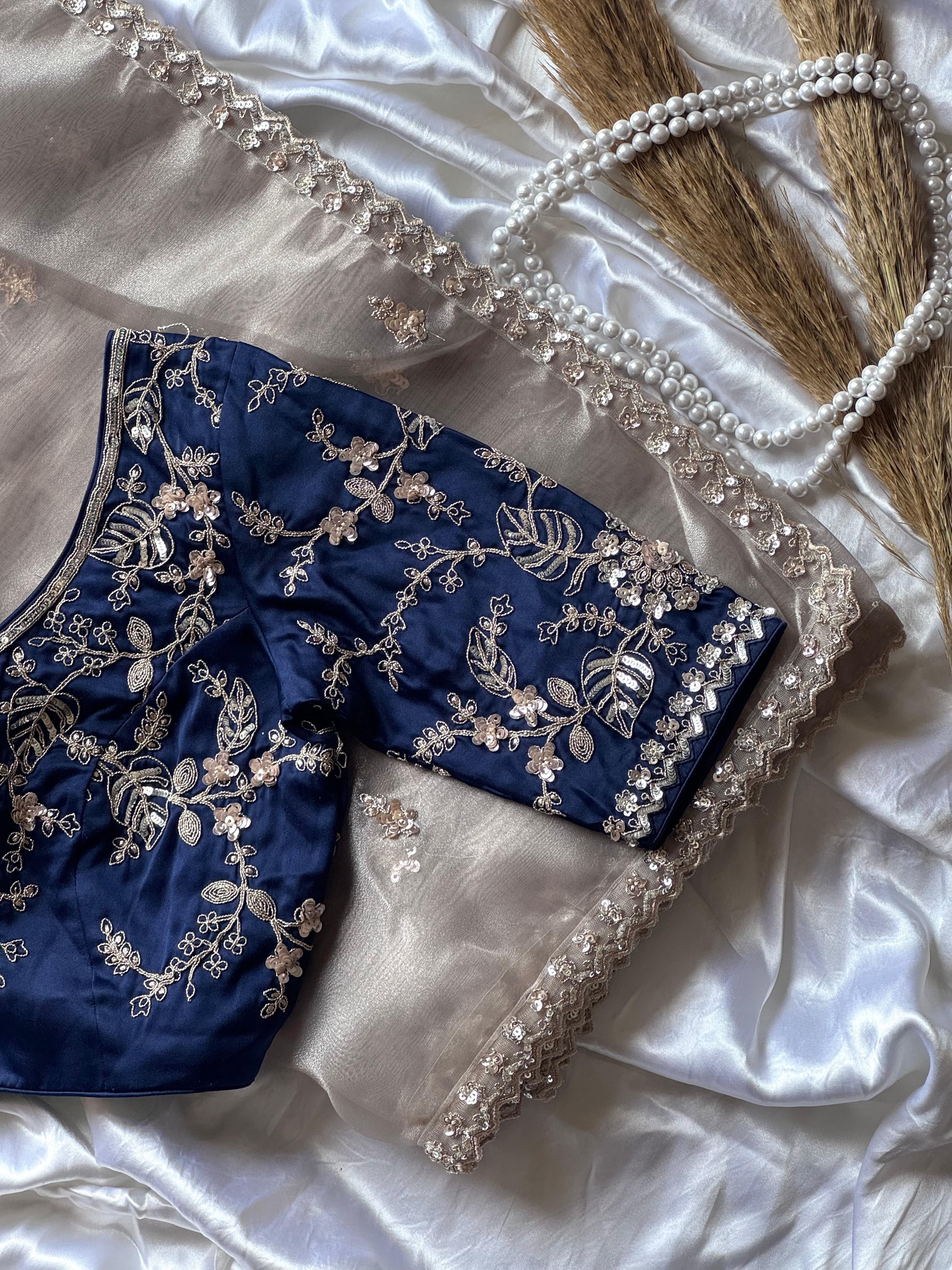 Moon Flower Embellished Saree