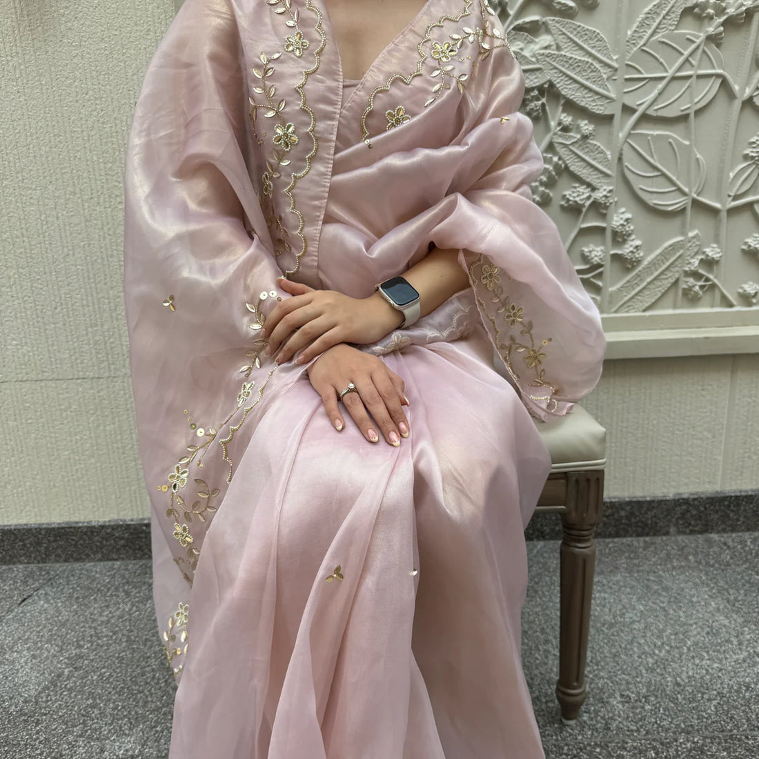Aurelia Pink Embellished Saree