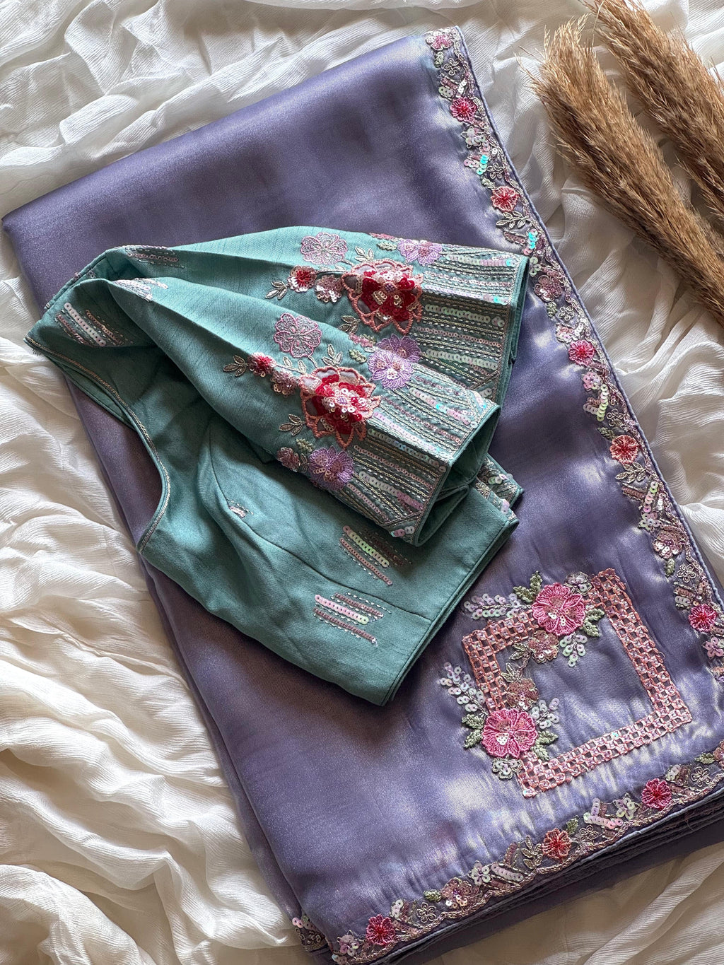 Pankhuri Ivory Embellished Saree