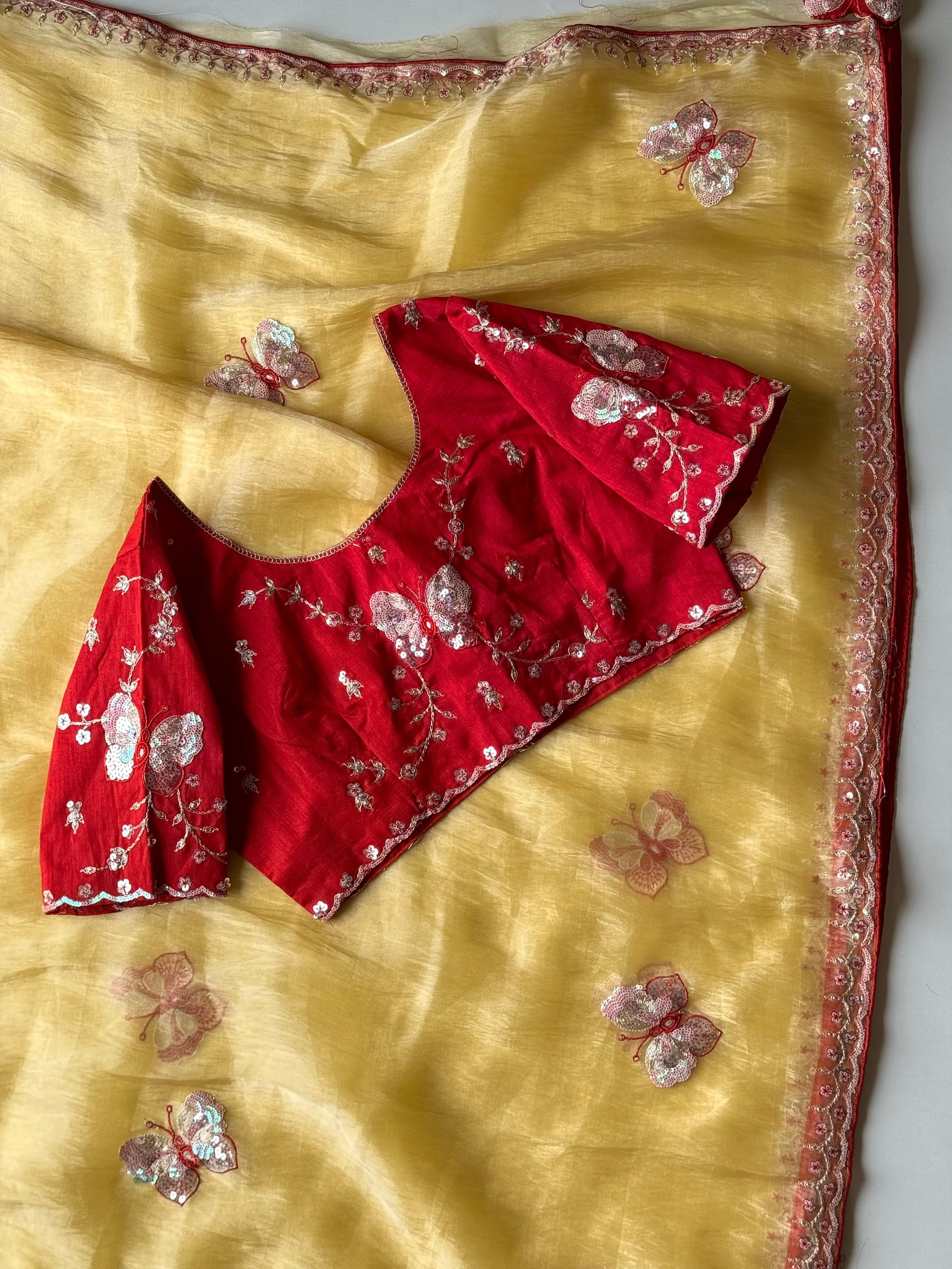 Pankhuri Ivory Embellished Saree