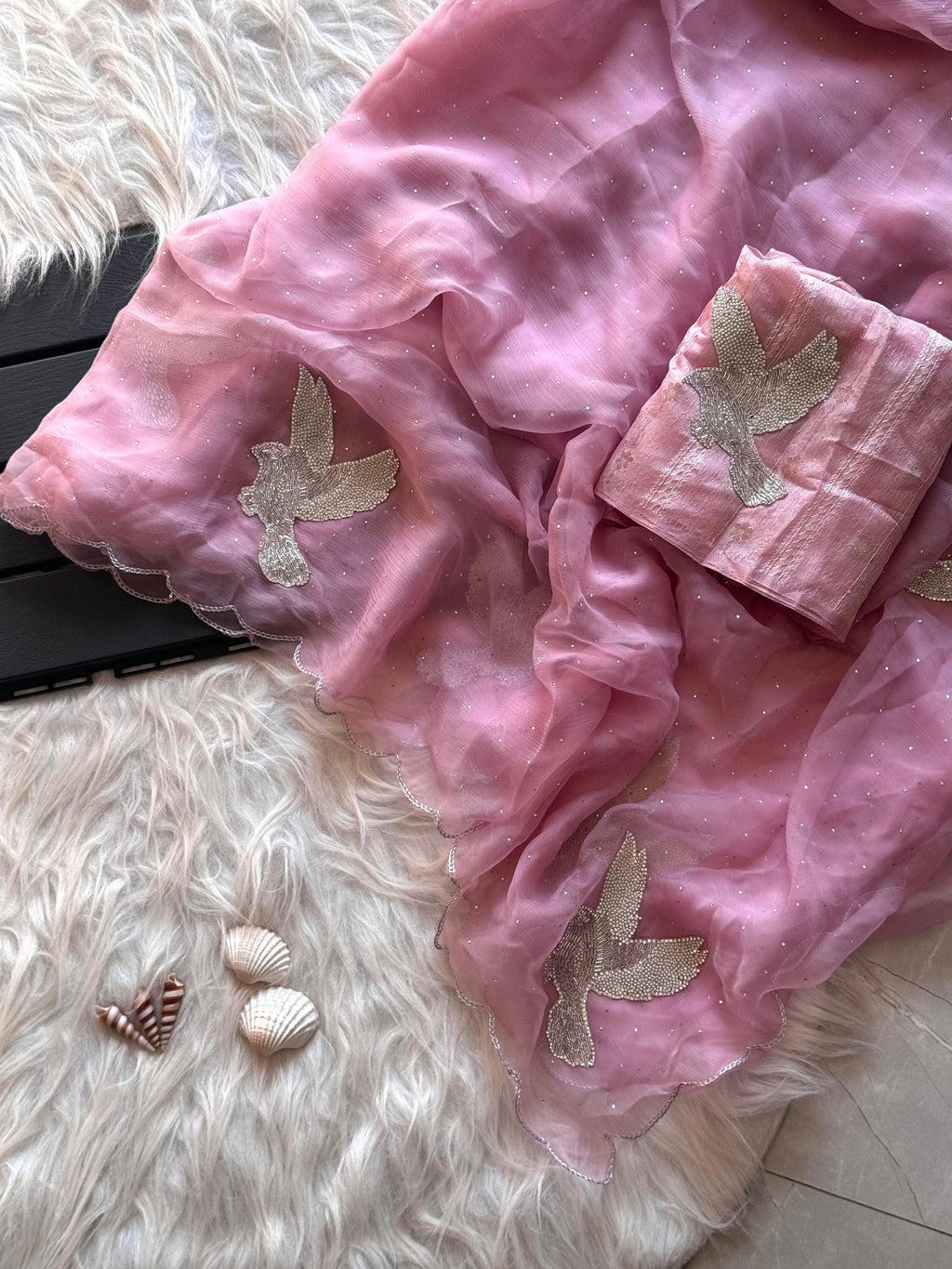 Panchi Powder Blue Saree