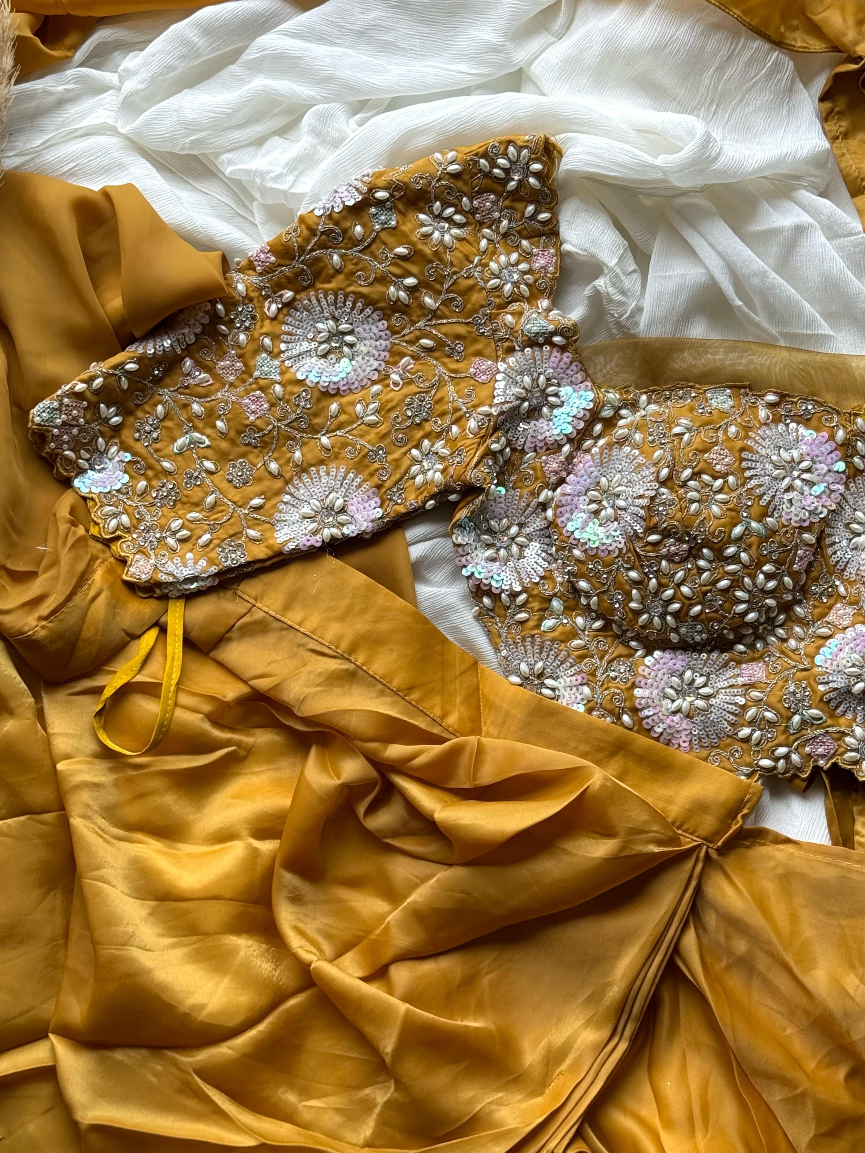 Mustard Princess Saree (Pre-Draped)