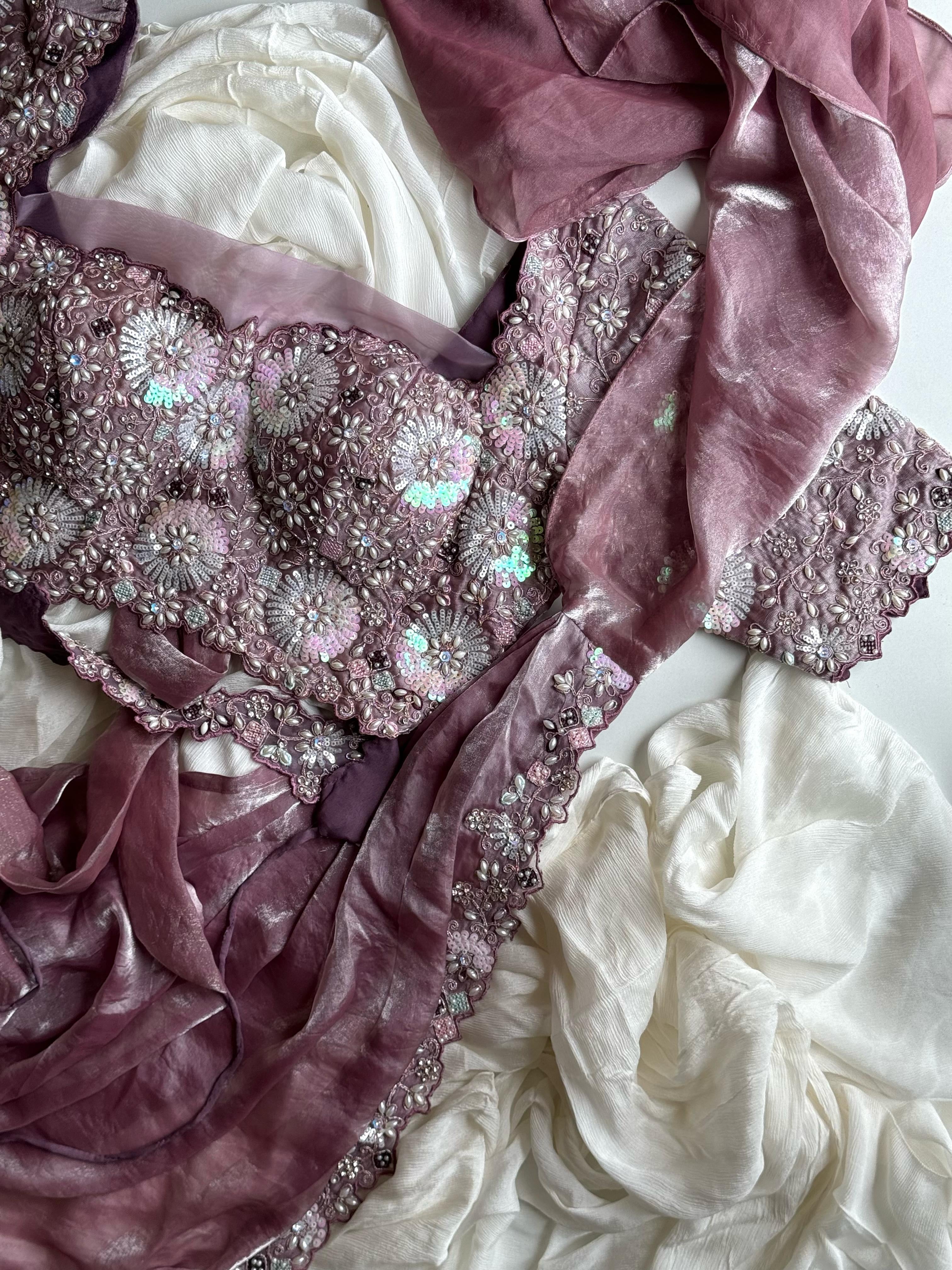 Lilac Princess Saree (Pre-Draped)