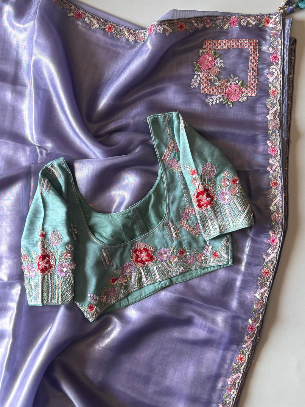 Pankhuri Ivory Embellished Saree