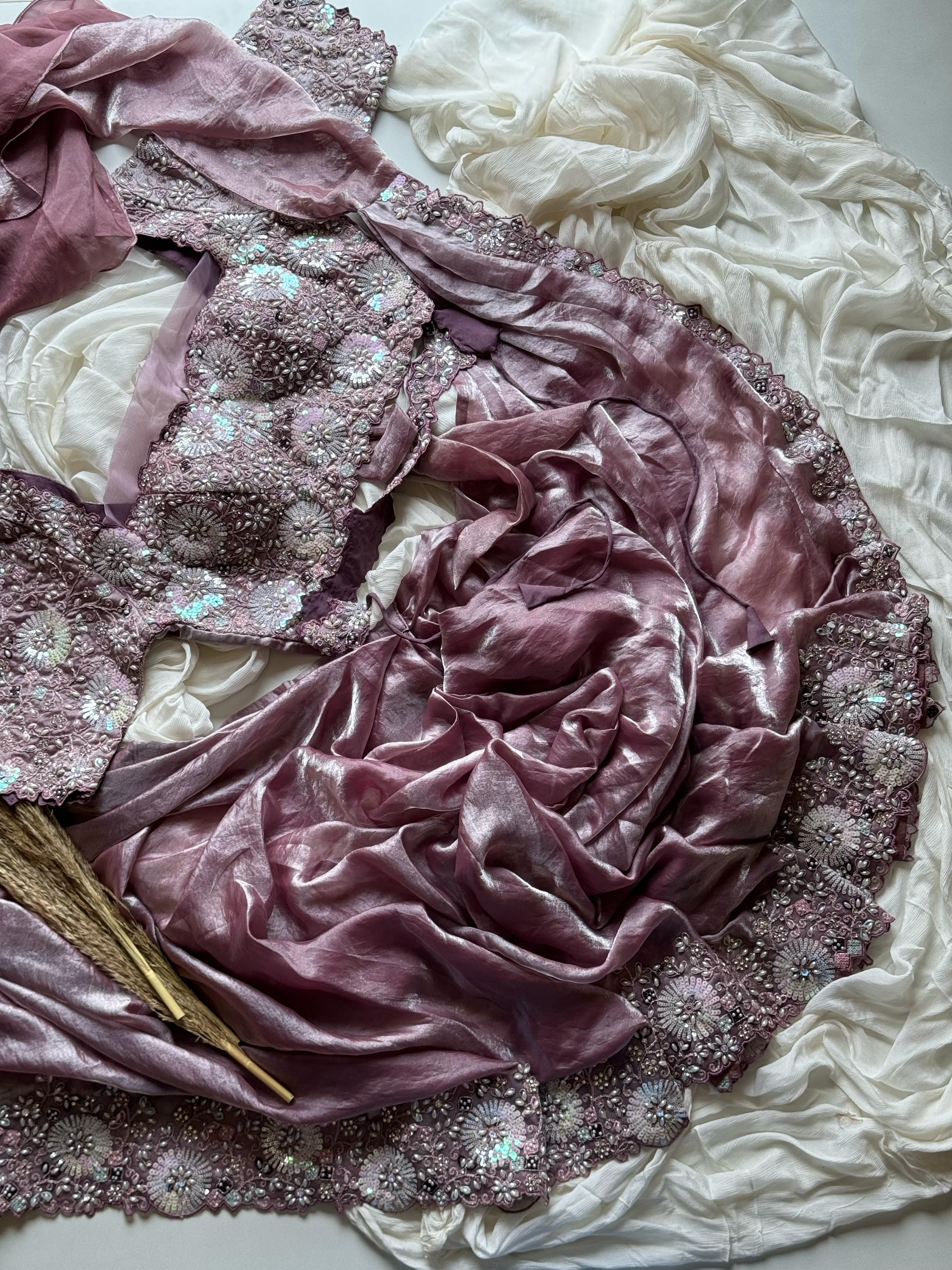 Lilac Princess Saree (Pre-Draped)