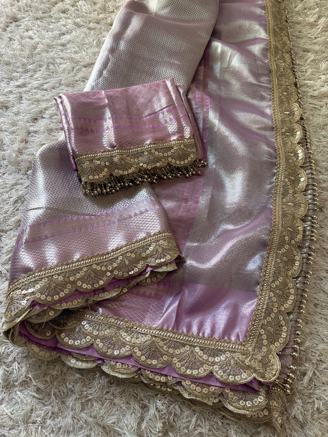 Dil Lavender Banarasi Silk Saree