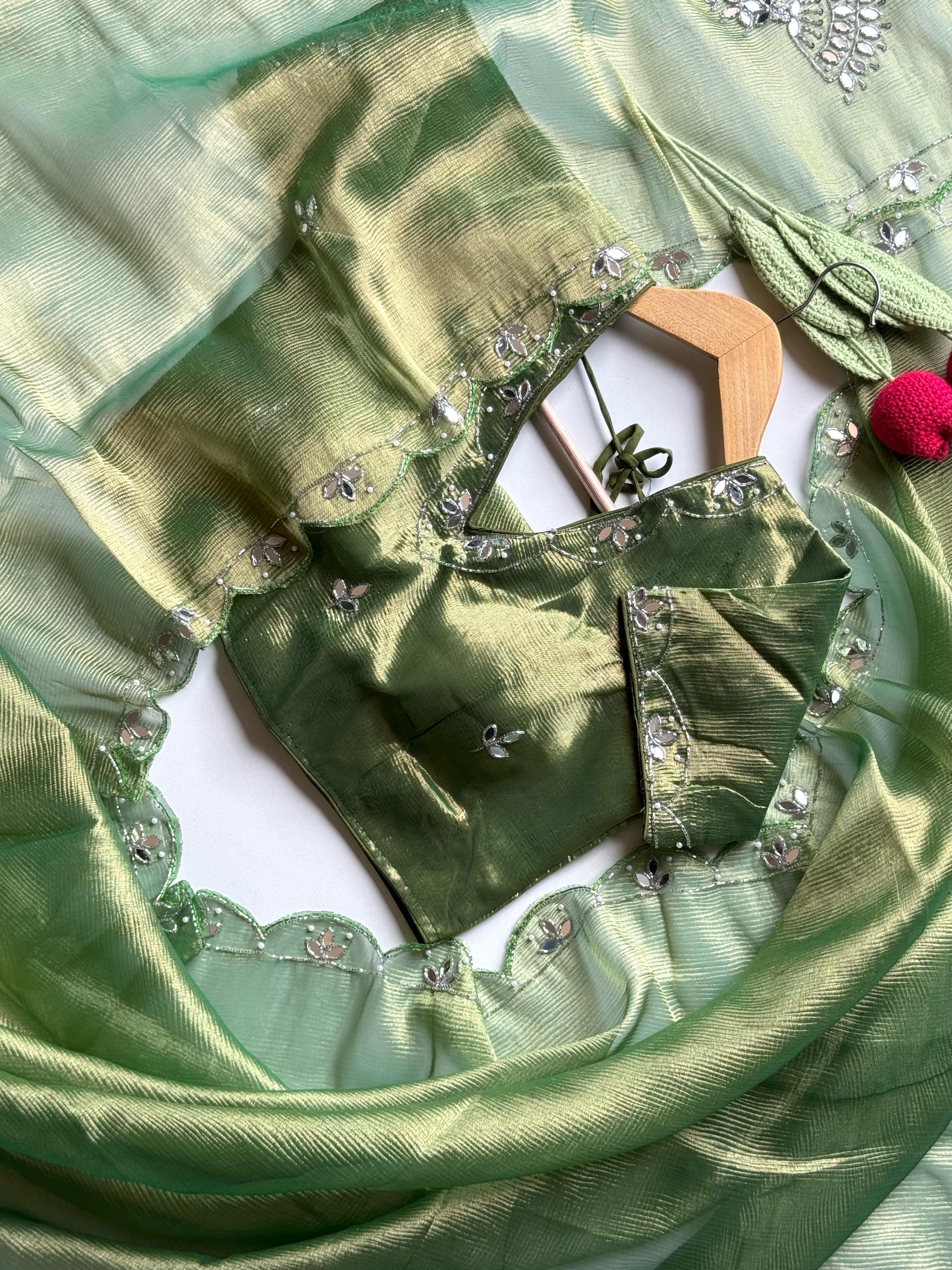 The Regalia Green Saree